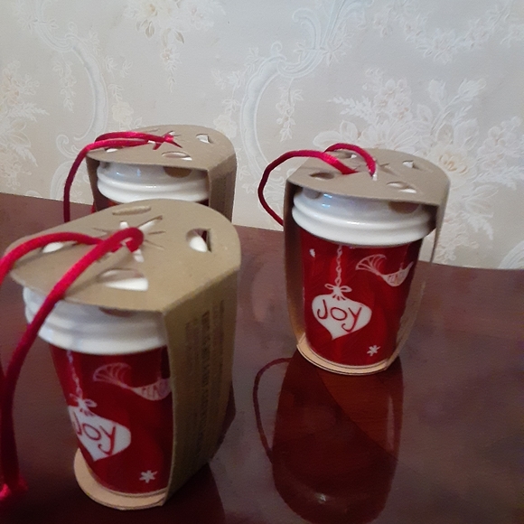 Starbucks Ceramic To Go Cup 2009 Christmas Ornaments Joy - Picture 4 of 4